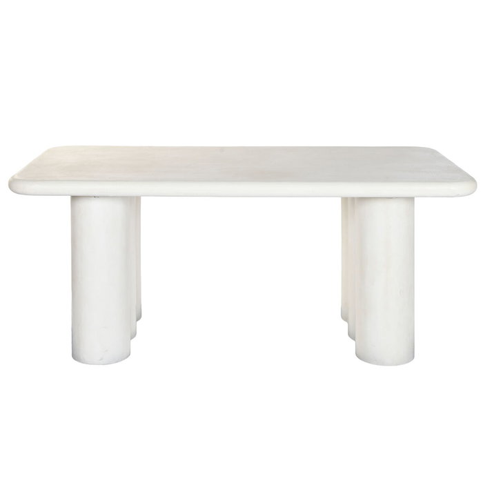 Table de Salle à Manger Home ESPRIT Blanc Résine Bois MDF 180 x 90 x 76 cm Table de Salle à Manger Home ESPRIT Blanc Résine Bois MDF 180 x 90 x 76 cm