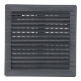 Edm Rejilla de ventilation carrée encastrable ajustable ø 80-150 avec moustiquaire 170x170x11.5mm ABS gris