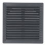 Edm Rejilla de ventilation carrée encastrable ajustable ø 80-150 avec moustiquaire 170x170x11.5mm ABS gris