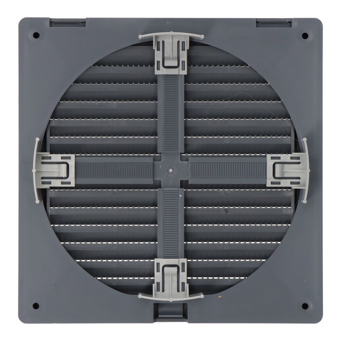 Edm Rejilla de ventilation carrée encastrable ajustable ø 80-150 avec moustiquaire 170x170x11.5mm ABS gris