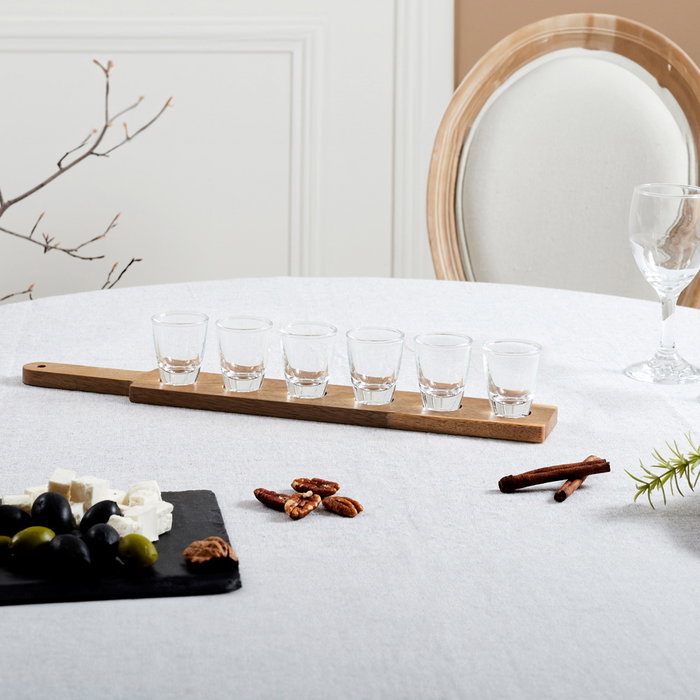 Cook Concept Ensemble de 6 verres à shot avec planche en acacia Cook Concept Ensemble de 6 verres à shot avec planche en acacia