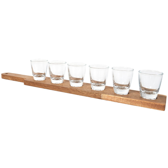 Cook Concept Ensemble de 6 verres à shot avec planche en acacia Cook Concept Ensemble de 6 verres à shot avec planche en acacia