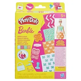 Play-Doh Recharge Barbie Perles et Noeuds, Pâte à Modeler Multicolore pour Coffret
