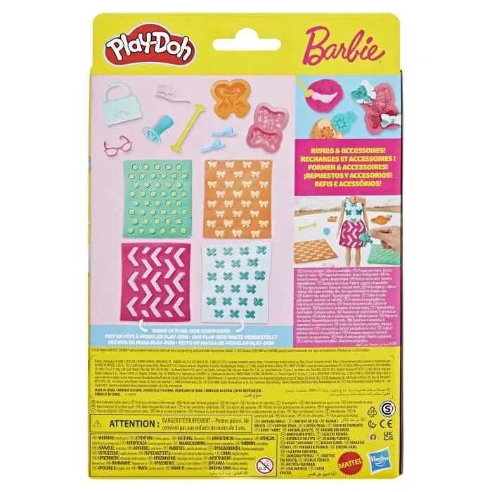 Play-Doh Recharge Barbie Perles et Noeuds, Pâte à Modeler Multicolore pour Coffret