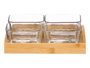 Kinvara Bandeja en bambou avec 4 bols en verre 21 x 21 x 6 cm (Set de 12)