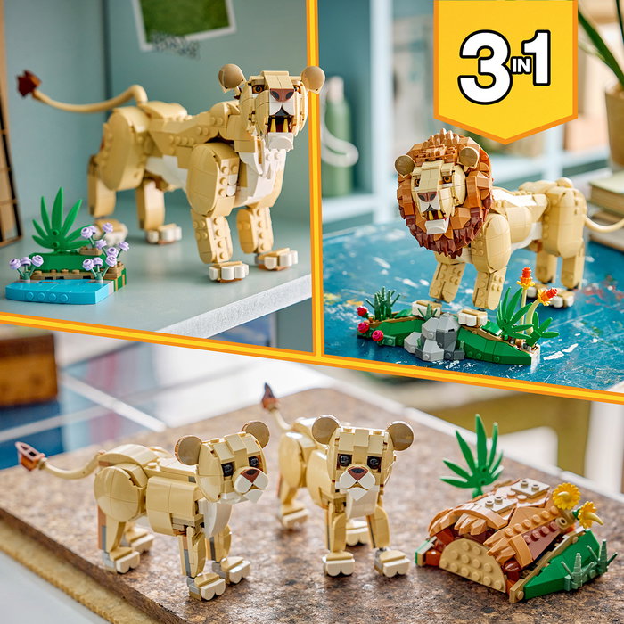 LEGO Creator 3-en-1 Animaux sauvages : le lion majestueux (31386) - 839 pièces LEGO Creator 3-en-1 Animaux sauvages : le lion majestueux (31386) - 839 pièces