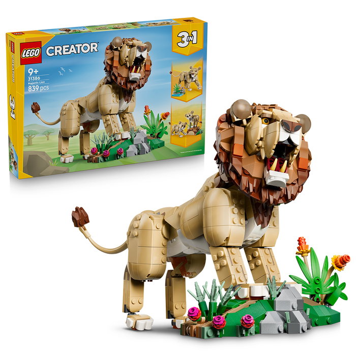 LEGO Creator 3-en-1 Animaux sauvages : le lion majestueux (31386) - 839 pièces LEGO Creator 3-en-1 Animaux sauvages : le lion majestueux (31386) - 839 pièces