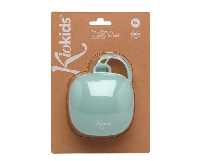 KioKids Porte-tétine en Silicone, Sage, pour bébé dès la naissance, lavable au lave-vaisselle et stérilisable, 1 pièce