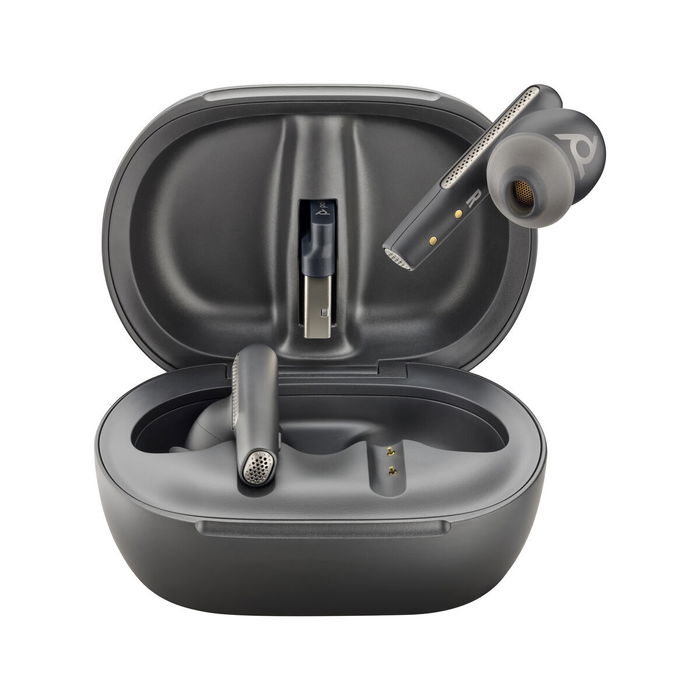 Poly Headset Voyager Free 60+ UC Réf. 7Y8G4AA - Casque téléphonique avec micro Bluetooth, Noir