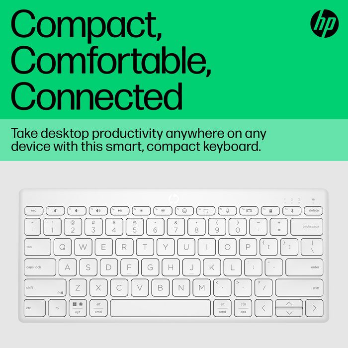 HP Clavier Bluetooth multi-périphériques compact HP 350 Blanc HP Clavier Bluetooth multi-périphériques compact HP 350 Blanc