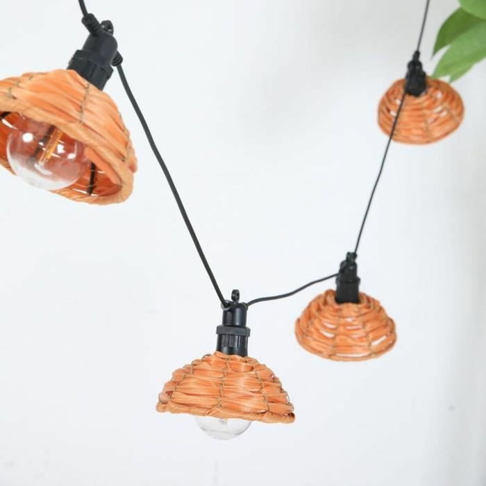 Lumisky Guirlande lumineuse Cottage 5,70 m - 10 globes transparents - LED blanc chaud - Beige
