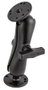 RAM Mounts RAM-101U Support double rotule avec 2 plaques rondes pour cradles iPad et tablettes, système à bille 1.5" AMPS