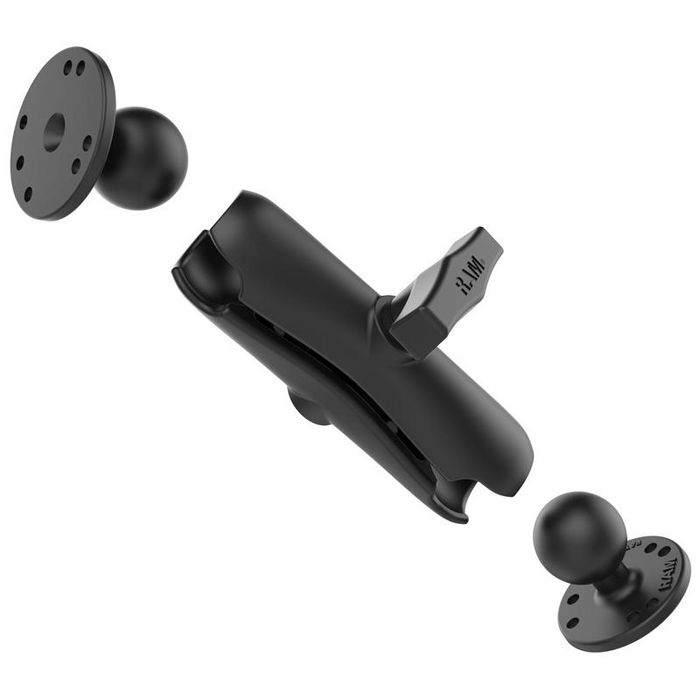 RAM Mounts RAM-101U Support double rotule avec 2 plaques rondes pour cradles iPad et tablettes, système à bille 1.5" AMPS