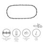 PAPILLON Chaîne de Tronçonneuse 3/8'' / 0,050'' 1,3 mm - 50 Maillons - 91 P