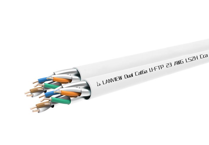 Lanview Câble Cat6a U-FTP 2x(4x2xAWG23) LSZH blanc 305m Classe Cca Lanview Câble Cat6a U-FTP 2x(4x2xAWG23) LSZH blanc 305m Classe Cca