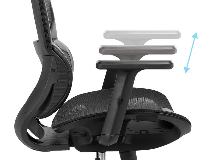 Sandberg ErgoFusion Pro - Fauteuil Gaming Ergonomique avec Réglages Multiples, Dossier en Maille Respirante et Appui-tête Ajustable, Confort Optimal pour Jeu et Travail
