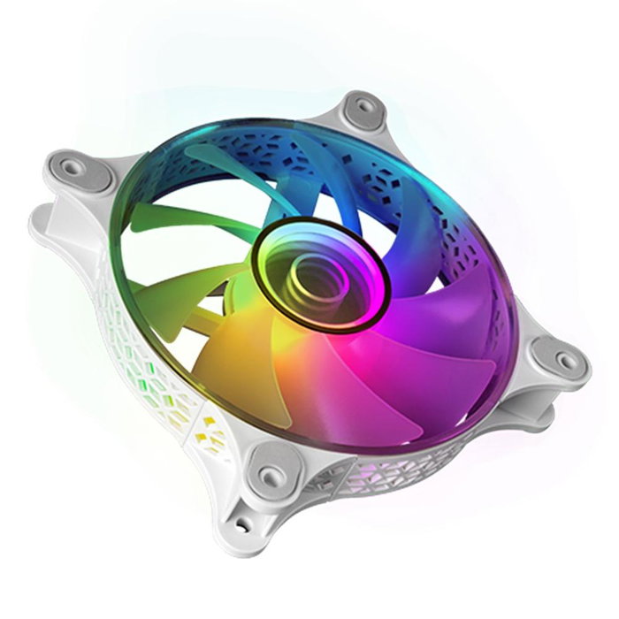 Mars Gaming Ventilateur PC 120 mm RGB Addressable Silencieux Mf3Dkitw 3X Blanc Noir