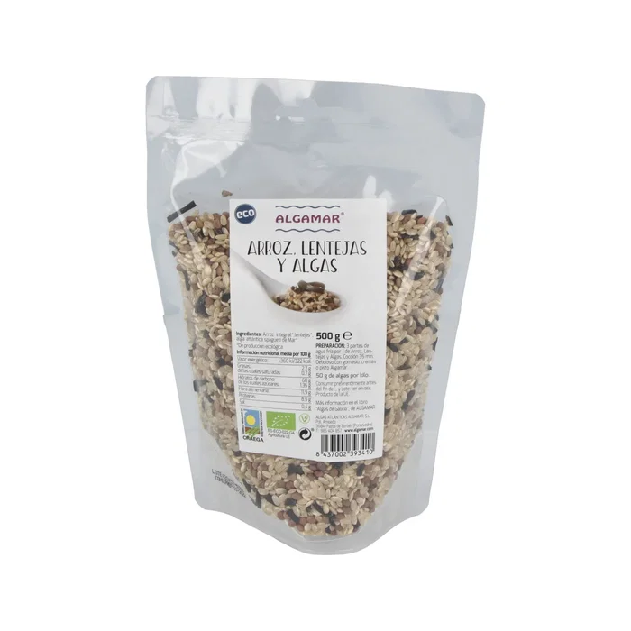 ALGAMAR Riz Lentilles Et Algues 500 g Bio Sans Réfrigération ALGAMAR Riz Lentilles Et Algues 500 g Bio Sans Réfrigération