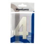 Hantums Numéro de porte 4 en acier inoxydable avec adhésif