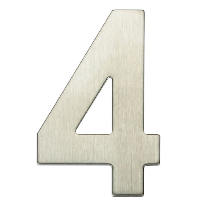 Hantums Numéro de porte 4 en acier inoxydable avec adhésif Hantums Numéro de porte 4 en acier inoxydable avec adhésif