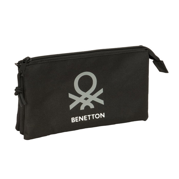 Fourre-tout Benetton Negro Noir 22 x 12 x 3 cm Fourre-tout Benetton Negro Noir 22 x 12 x 3 cm