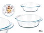 Vivalto Plat Borosilicate Rond avec Anses 800 ml 19,8x17,4x5,4 cm Transparent (Set de 18)