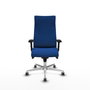 Piqueras Y Crespo Sillón Albacete Bleu avec mécanisme Synchro et base Aluminium