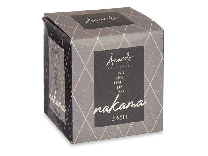 Acorde Vela Vaso en verre, couleur noir, parfum lin, 120 g, dimensions 7x8x7 cm (Set de 12)