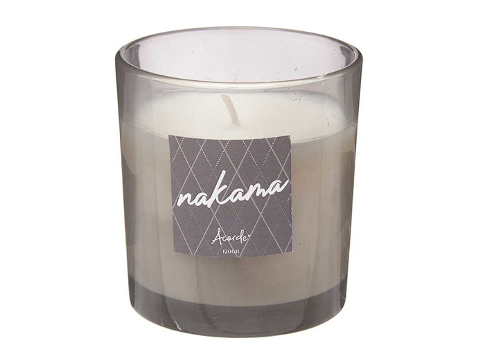 Acorde Vela Vaso en verre, couleur noir, parfum lin, 120 g, dimensions 7x8x7 cm (Set de 12)