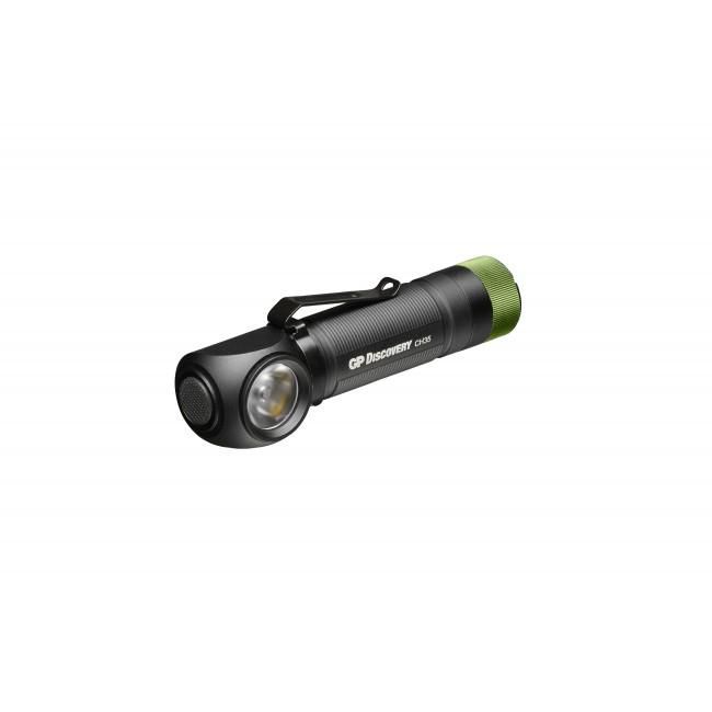 GP CHR35 Lampe frontale et torche rechargeable multiusage 600 lm, aluminium, étanche IPX4, batterie Li-ion 18650, Micro-USB GP CHR35 Lampe frontale et torche rechargeable multiusage 600 lm, aluminium, étanche IPX4, batterie Li-ion 18650, Micro-USB