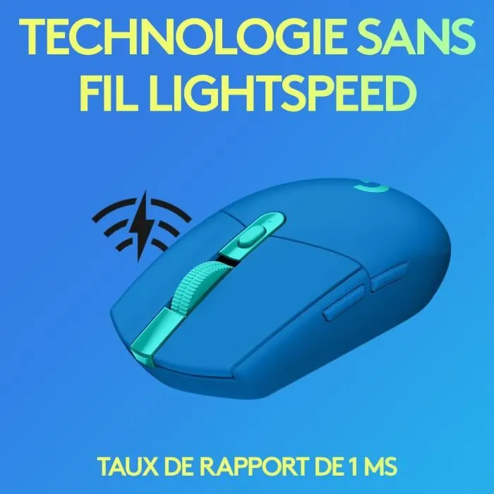 Logitech G Souris Gamer sans fil G305 Lightspeed - Capteur haute précision, autonomie 250h - Bleu