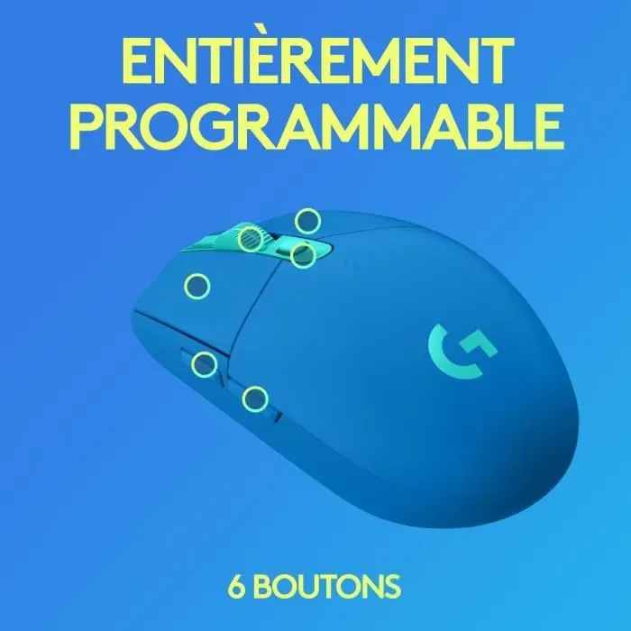 Logitech G Souris Gamer sans fil G305 Lightspeed - Capteur haute précision, autonomie 250h - Bleu