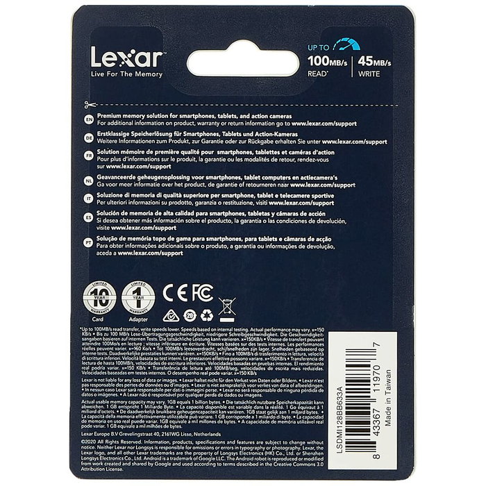Clé USB Lexar 633x Bleu Noir 128 GB Clé USB Lexar 633x Bleu Noir 128 GB