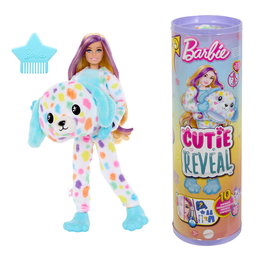 Barbie - Poupée Cutie Reveal Collection Rêves de Couleurs - Déguisement Dalmatien Coloré avec Peigne, Animal de Compagnie et Accessoires Surprise - Multilingue