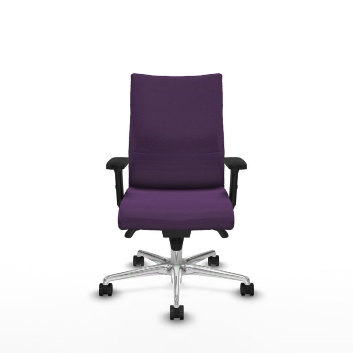 Piqueras Y Crespo Silla Albacete confidente, Morado, mécanisme Sincro, base aluminium, bras 2D, roues 65mm