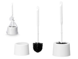 Berilo Porte-balai en plastique blanc et noir 11x34x11 cm (Set de 24)