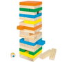 Woomax Tour en blocs de bois de 26 cm avec 58 pièces - Jeu de construction pour enfants