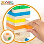 Woomax Tour en blocs de bois de 26 cm avec 58 pièces - Jeu de construction pour enfants