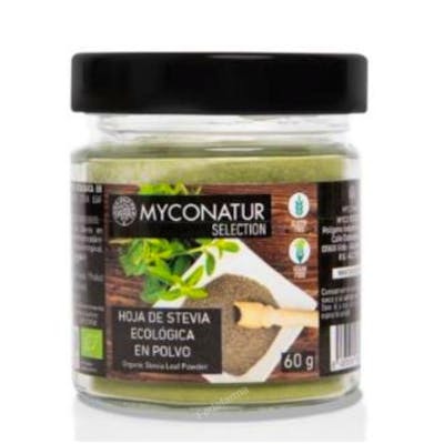 MYCONATUR Feuilles de Stevia en Poudre 60g - Édulcorant Naturel Bio - Sans Gluten, Vegan MYCONATUR Feuilles de Stevia en Poudre 60g - Édulcorant Naturel Bio - Sans Gluten, Vegan