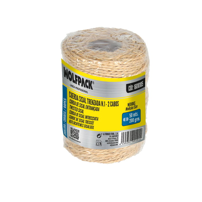 WOLFPACK LINEA PROFESIONAL Corde de sisal n°1, bobine de 220 g (50 m)