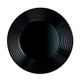 Plato Llano Vidrio Harena Negro Luminarc 25 cm