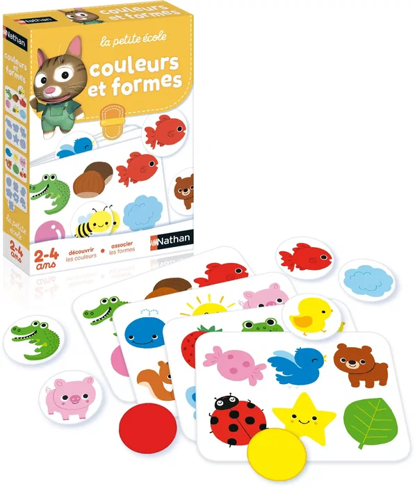Nathan La Petite Ecole - Jeu d'association Couleurs et Formes - 6 jeux progressifs - Pour enfants à partir de 2 ans