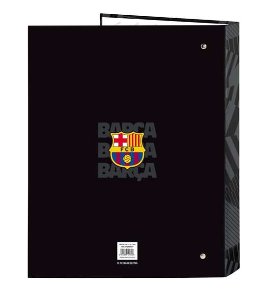 Safta Carpeta folio 4 ani.mixtas F.C. Barcelona Classeur à 4 anneaux mixte 26,5x33x4 cm Couleur Noir