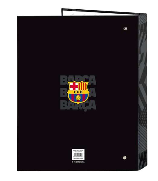 Safta Carpeta folio 4 ani.mixtas F.C. Barcelona Classeur à 4 anneaux mixte 26,5x33x4 cm Couleur Noir