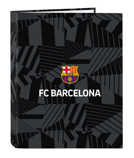 Safta Carpeta folio 4 ani.mixtas F.C. Barcelona Classeur à 4 anneaux mixte 26,5x33x4 cm Couleur Noir
