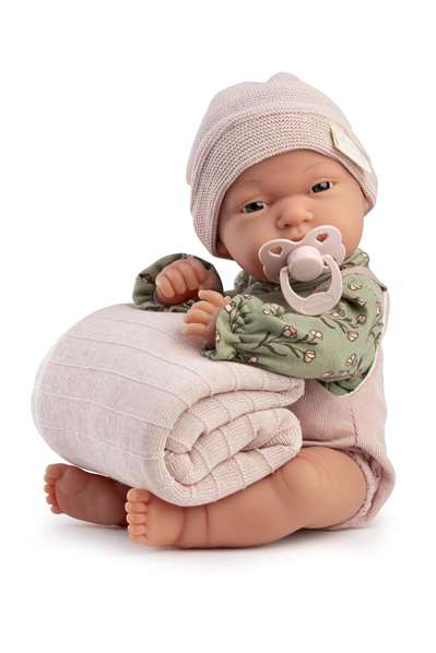 Antonio Juan - Muñeca Baby Toneta - Poupée en velours côtelé 33 cm - Langues multiples - Recommandé à partir de 3 ans