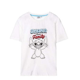 T shirt à manches courtes Stitch Blanc