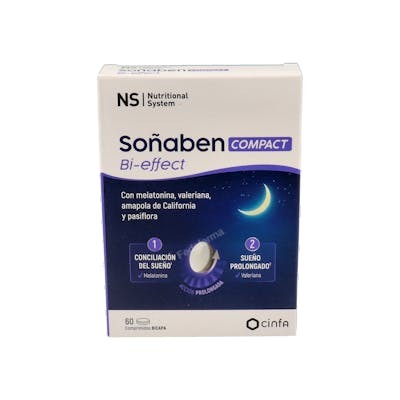 NS Soñaben Bi-Effect Mélatonine 1,85 mg 60 comprimés NS Soñaben Bi-Effect Mélatonine 1,85 mg 60 comprimés