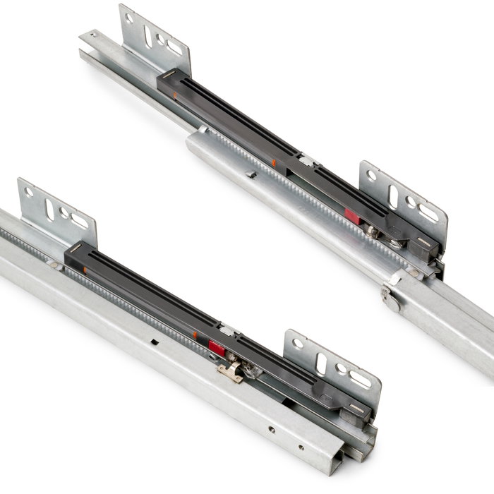 Emuca Chariot coulissant Supra avec fixation inférieure à fermeture amortie, module 300mm, acier, chromé