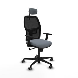PIQUERAS Y CRESPO Chaise Alfera Synchro Gris Maille Noir
